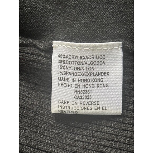 Shu Shu Ladies Black Ribbed Sweater Full Zipper Size Large - Picture 6 of 6